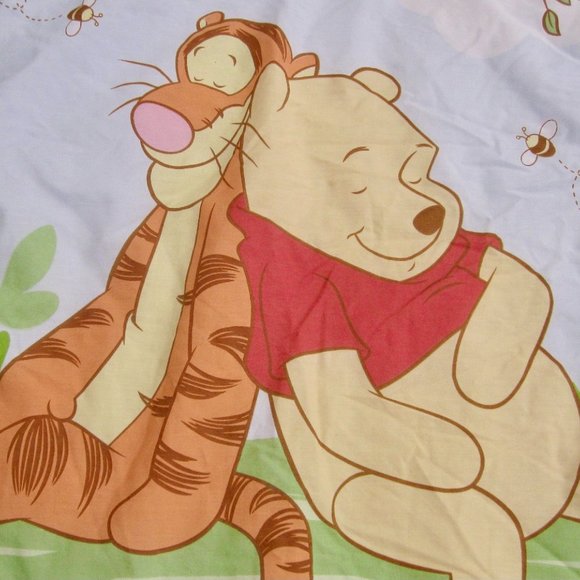 VTG Winnie the Pooh & Tigger Baby Quilt Comforter Disney Nap Time Yellow Green - Picture 2 of 4